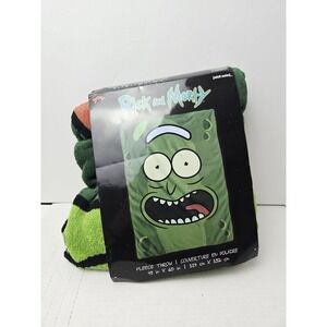 Rick & Morty Pickle Rick blanket throw NEW Just Funky 45x60"